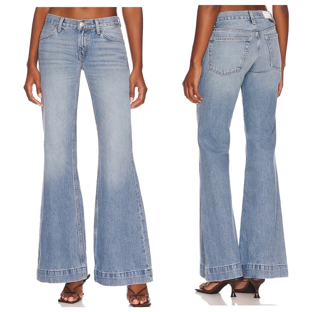 RE/DONE 70's Low Rise Bell Bottom in Lake Blue Light Wash Size 26 NWOT
